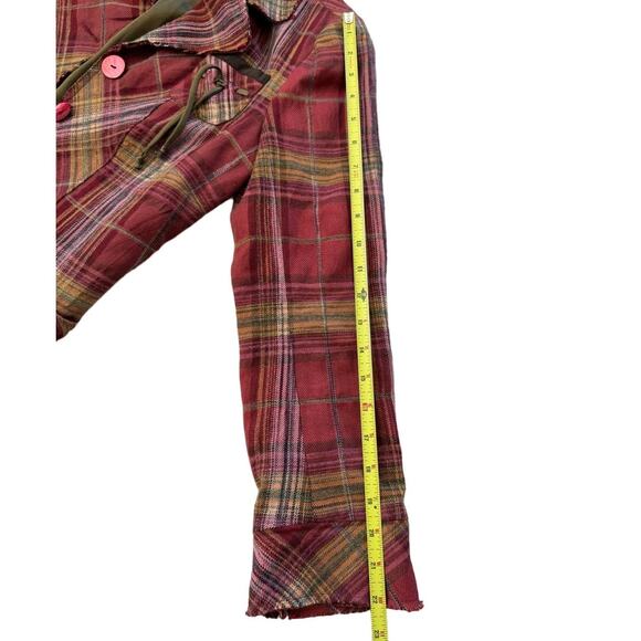 Burning Torch Plaid Boho Jacket, Cotton/Wool/Silk, Women's Size SMALL - Picture 9 of 14